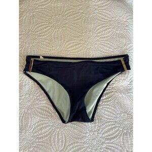 Victoria’s Secret Forever Hipster Bikini Bottom Navy Blue Gold Accent Large